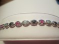 Emerald, Sapphire,Ruby tennis bracelet set in 925 sterling silver